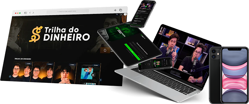 Trilha do Dinheiro em vários dispositivos, aulas ao vivo e iPhone